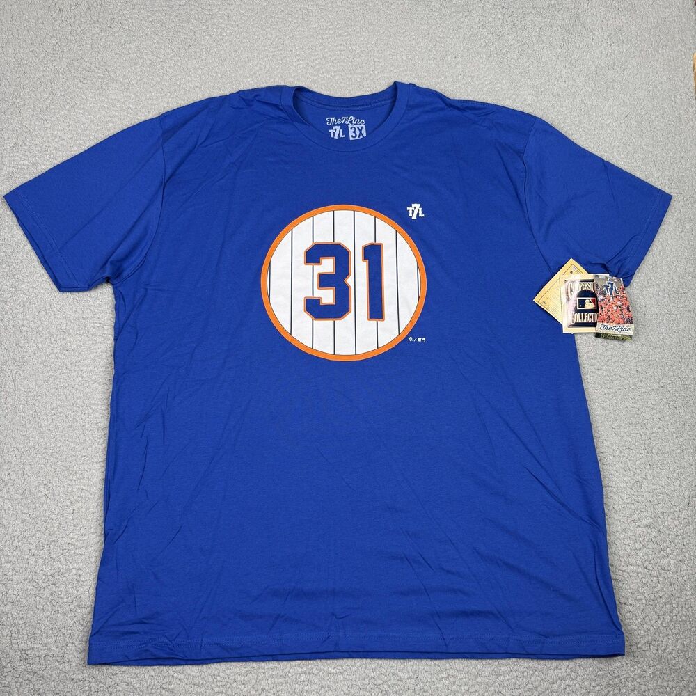 New York Mets Shirt Men 3XL Mike Piazza 31 Cooperstown Collection 7 Line Tee NWT